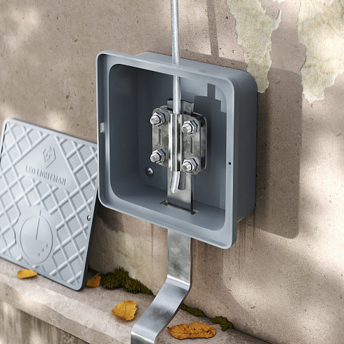 906049 Коробка уземлення фасадна 170х170х55 мм сіра (Pl)