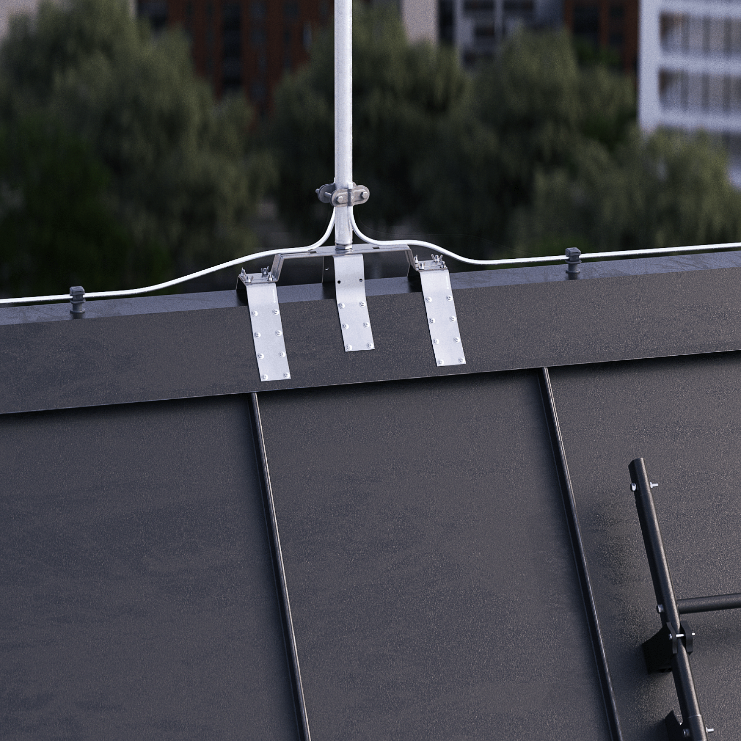 414423 Блискавкоприймач на кутовий гребінь даху 4 м (Ni/Al)