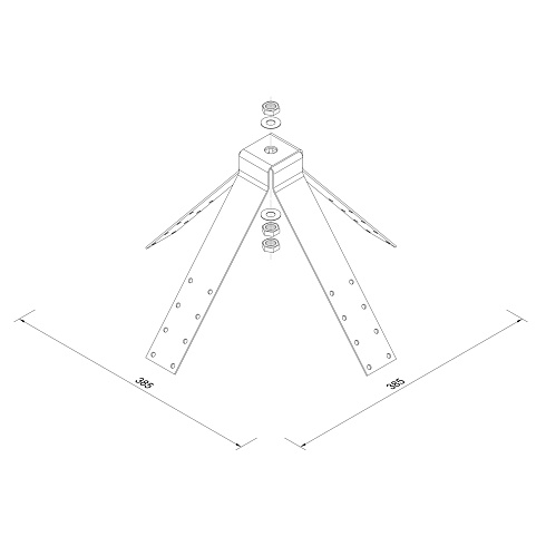 412013 Металева основа на чотирьохскатний дах (Ni)